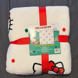 Hello Kitty Christmas Holiday Sherpa Throw Blanket Full/Queen Size Homegoods